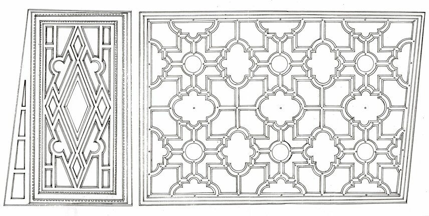 Hrad Švihov, Návrh kazetových stropů v předsálí a velkém sále, 1997