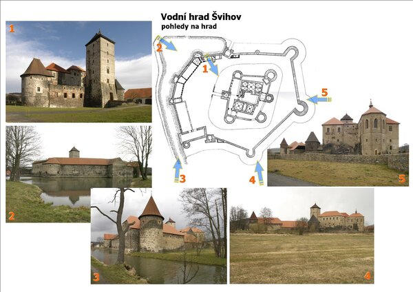 Hrad Švihov - Pohledy na hrad z různých stran